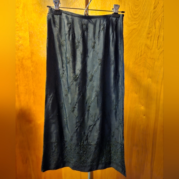 Free People 90s VINTAGE size 3 black midi skirt - Picture 4 of 11